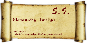 Stranszky Ibolya névjegykártya